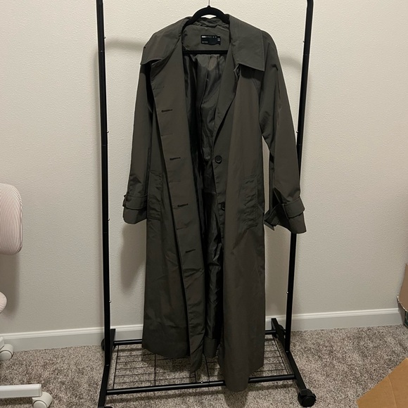 ASOS DESIGN premium top collar trench in dark olive - Picture 4 of 9